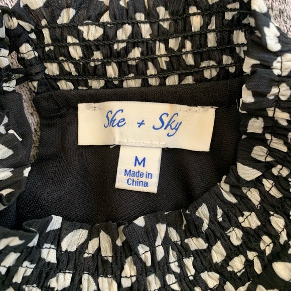 Black & Cream Dotted Dress - Picture 4 of 4